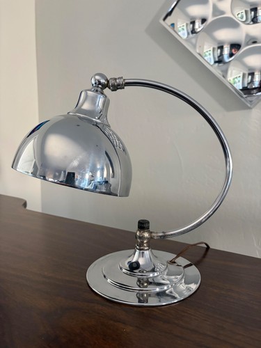Art deco chrome desk - deco, lamp
